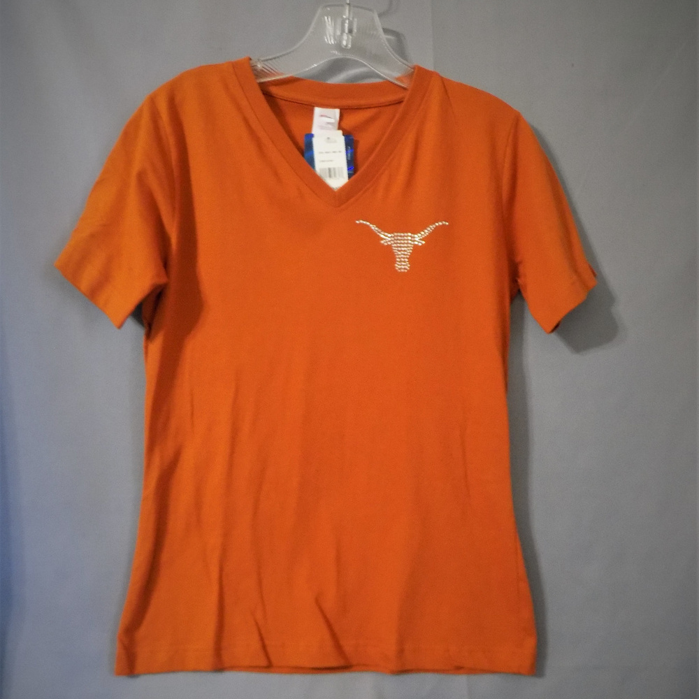 Collegiate v-neck short sleeve tee shirt Longhoorn